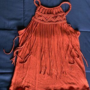 Bohemian tank top, macrame details - Express Small